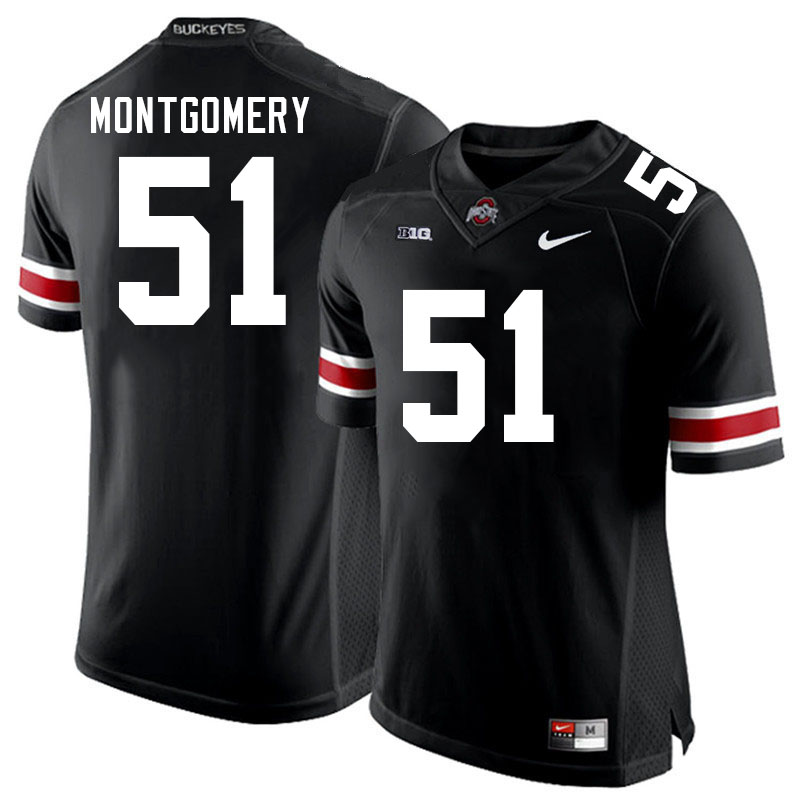 Men's Ohio State Buckeyes #51 Luke Montgomery Black Authentic College Stitched Football Jersey 23PI040QF